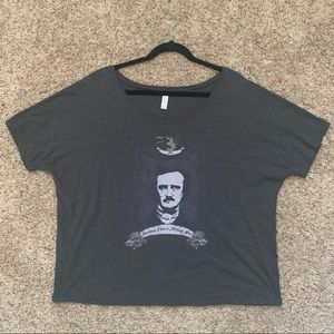 NWOT Edgar Allen Poe The Raven Boxy Tee